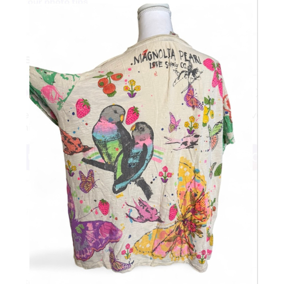 NWT Magnolia Pearl Love Tee Butterfly Floral One Size Free People 🌸 - Picture 3 of 9